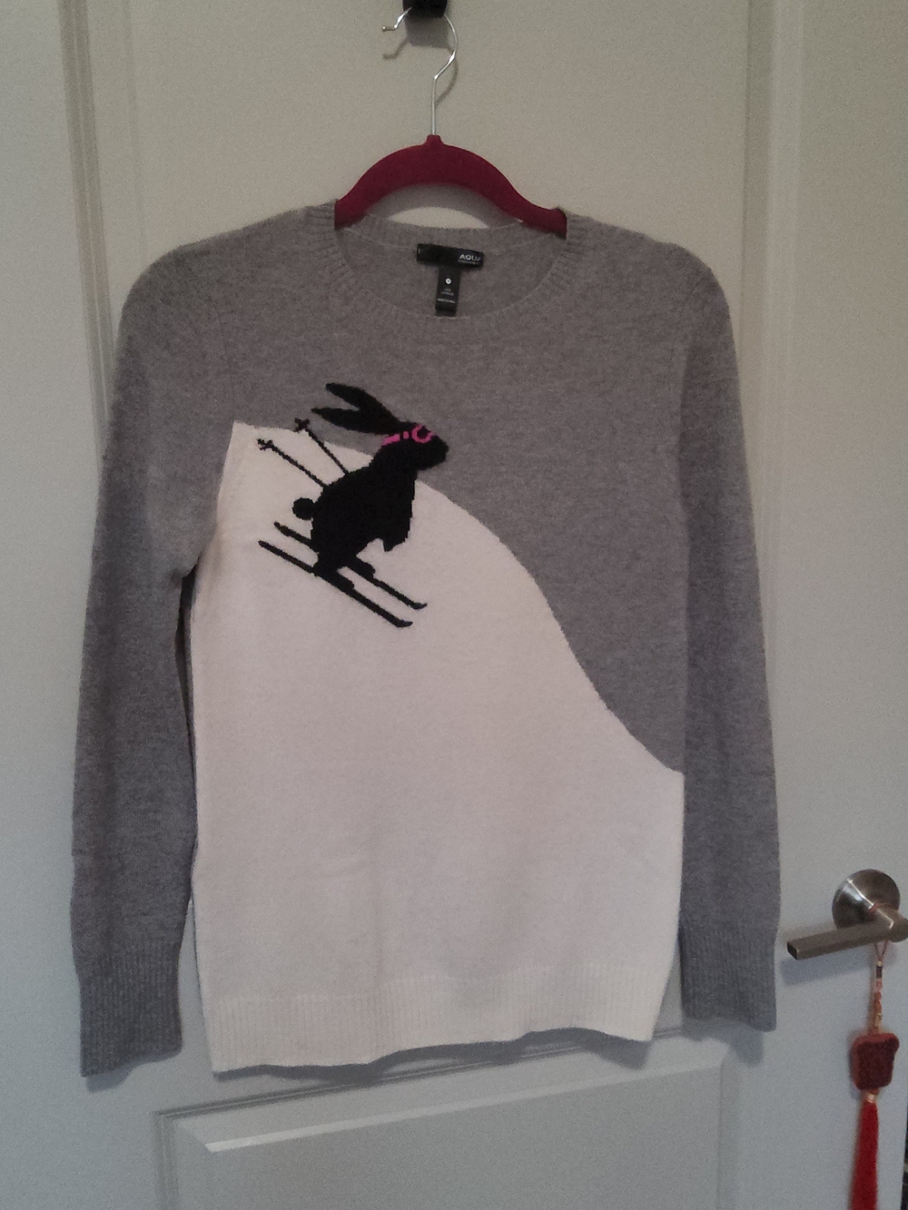 Aqua Cashmere Ski Bunny Sweater